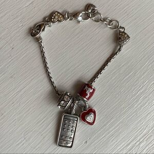 BRIGHTON silver‎ and red University of Alabama charm bracelet